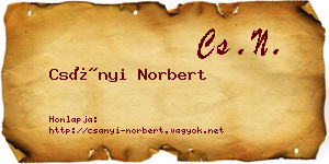 Csányi Norbert névjegykártya
