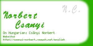 norbert csanyi business card