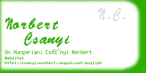 norbert csanyi business card